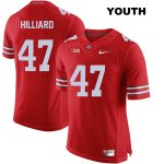Youth NCAA Ohio State Buckeyes Justin Hilliard #47 College Stitched Authentic Nike Red Football Jersey UZ20T60NQ